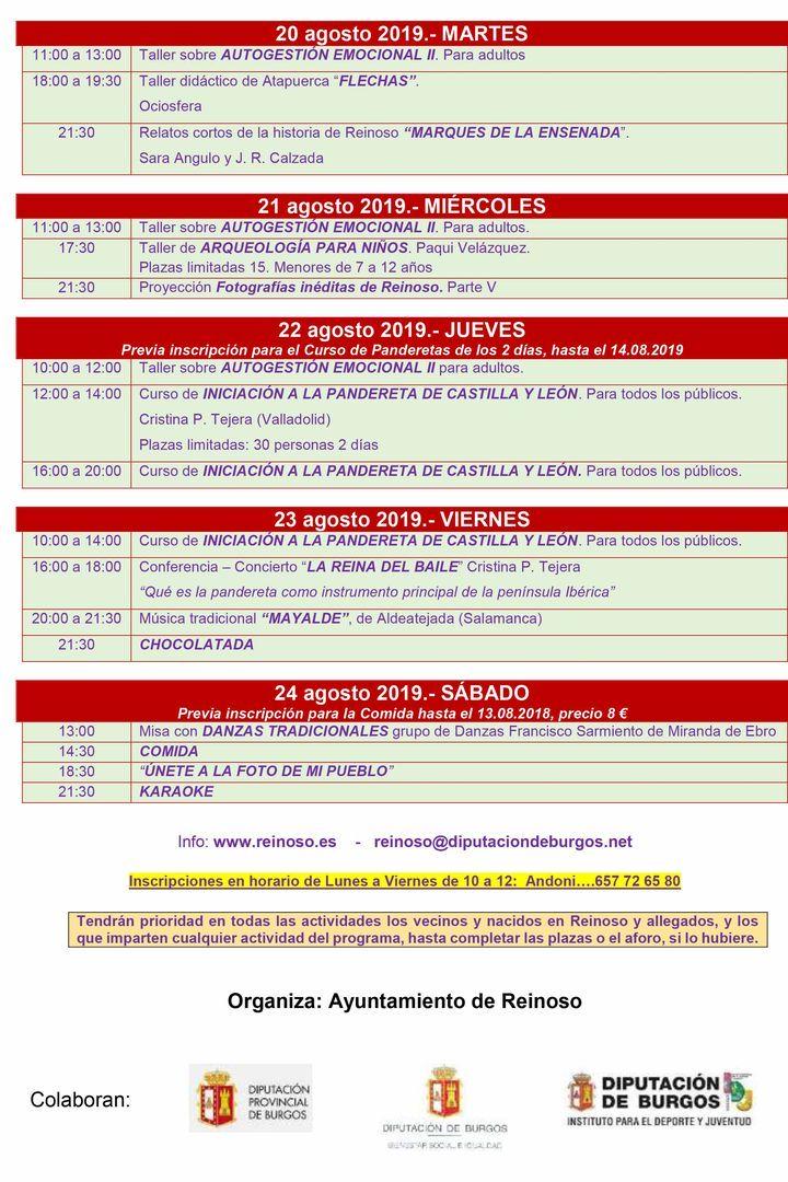 VERANO CULTURAL REINOSO ' 2019